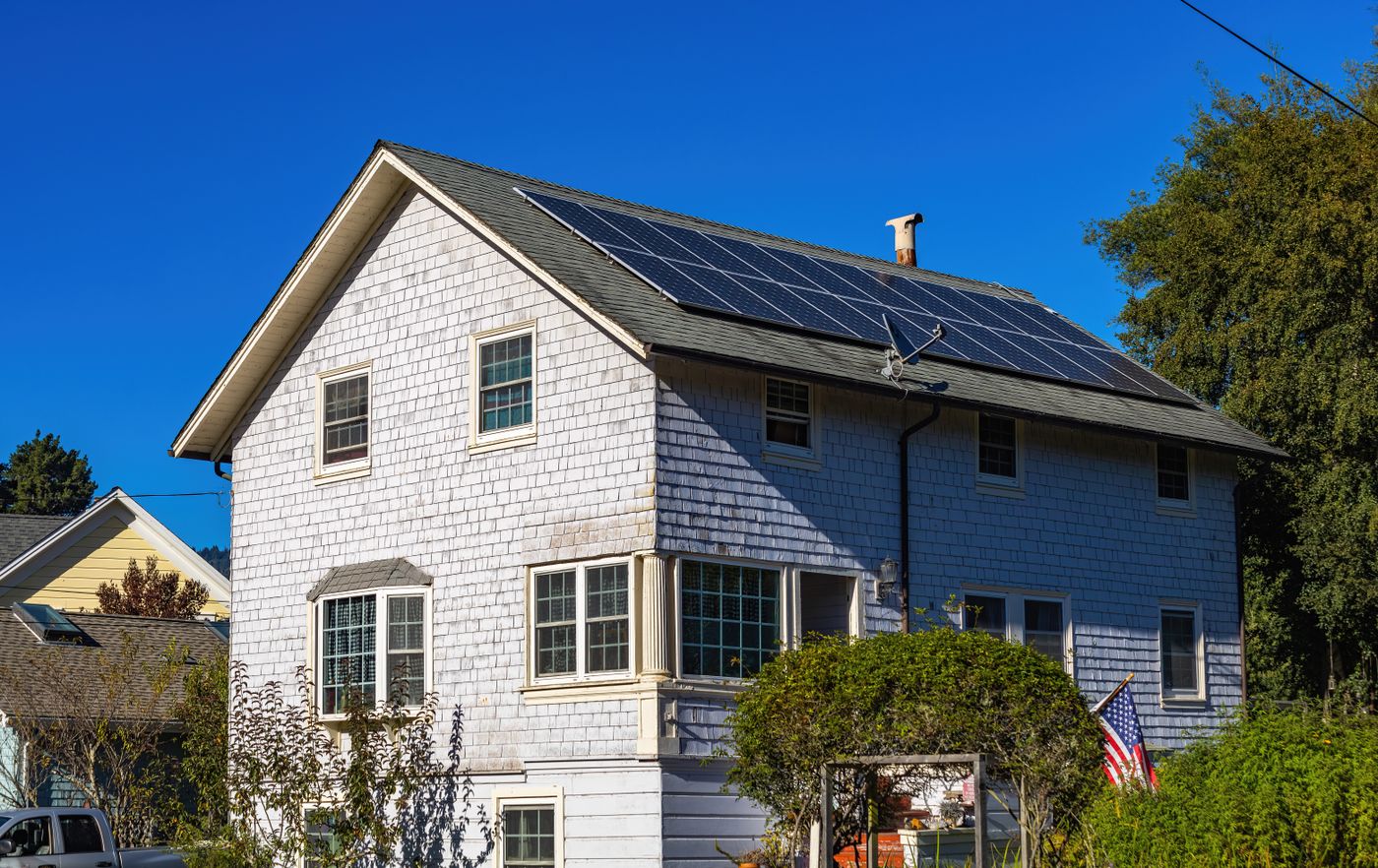 Modern home with rooftop solar