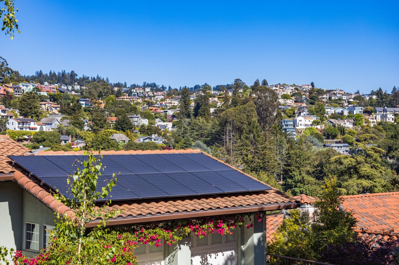 Solar panels on a residential home